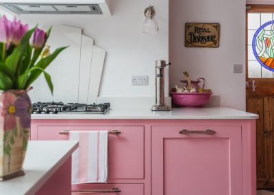 Hand Painted Pink Kitchen