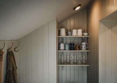 Tongue and groove panelling in a utility room