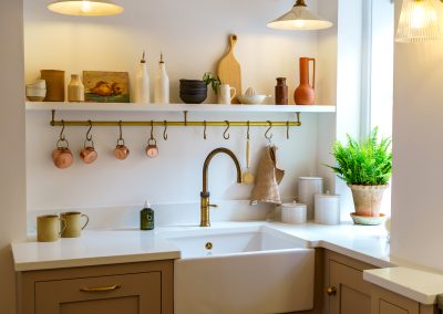 Kitchen shelf styling